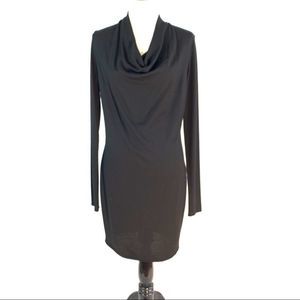 Helmut Lang Black Draped Dress